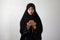 Muslim women hand holding the rosary in the mosque for prayer, Â In the month of Ramadan Muslim religion Islamic worshiping god